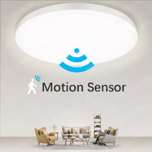 Round 48W LED Ceiling Light Panel with PIR Motion Sensor – Ultra Slim. Waterproof. Modern Design