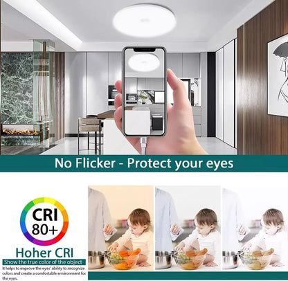 Round 48W LED Ceiling Light Panel with PIR Motion Sensor – Ultra Slim. Waterproof. Modern Design