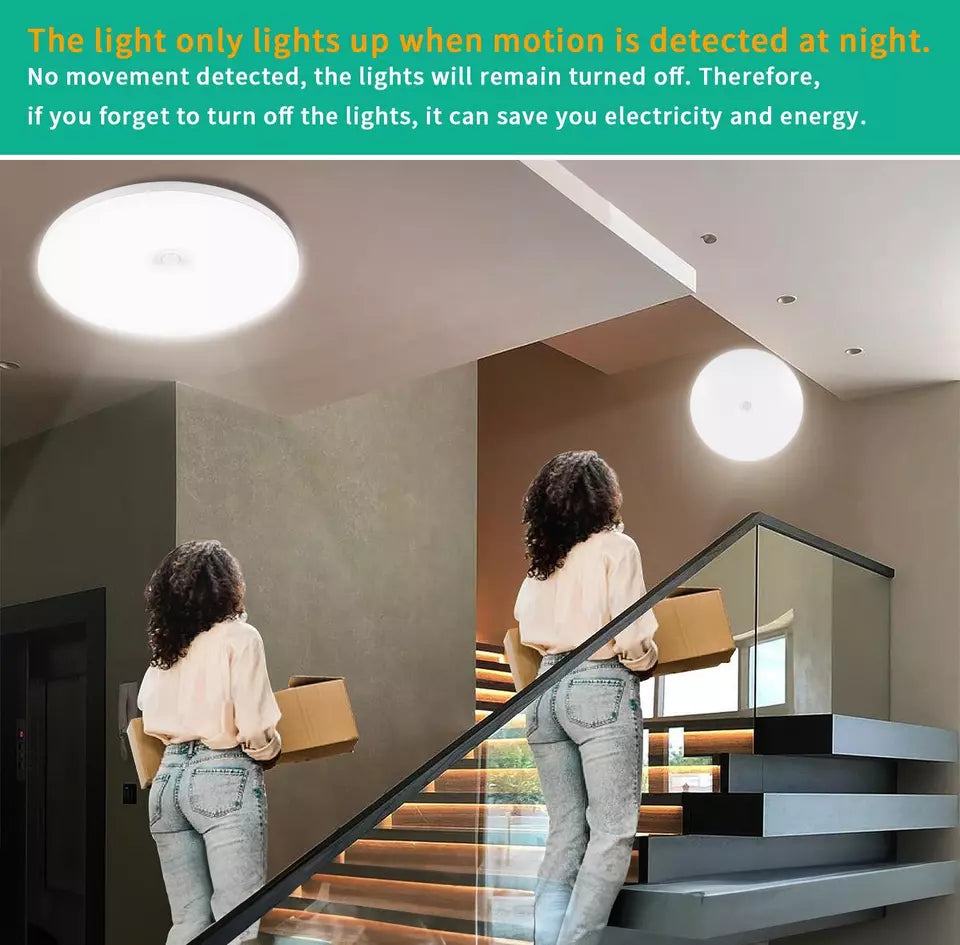 Round 48W LED Ceiling Light Panel with PIR Motion Sensor – Ultra Slim. Waterproof. Modern Design