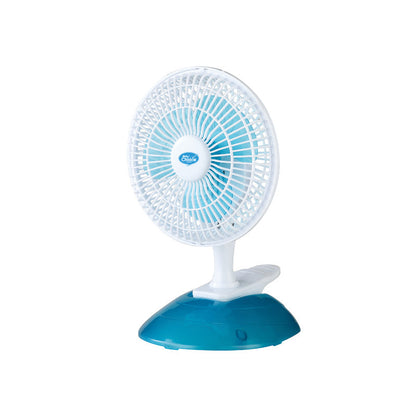 My Choice 6 Clip/Table Fan – Detachable Base. Adjustable Tilt. Strong Wind. Portable. Durable. 2-Speed. white & blue. MC202