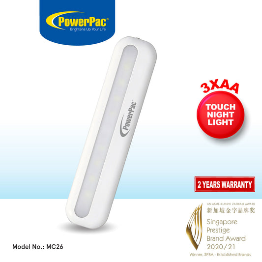 PowerPac LED Touch Night Light. bathroom & living room Energy saving lighting lamp. Light Mini Table Lamp (MC26)