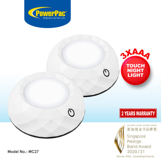 PowerPac LED Touch Night Light. bathroom & living room Energy saving lighting lamp. Light Mini Table Lamp (MC27)