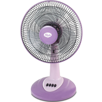 My Choice 12 Desk Fan – High Velocity. Adjustable Tilt. Oscillation. Quiet. Durable. Overheat Protection. 3-Speed. pink & purple. MC303