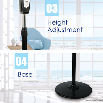 My Choice 16 Stand Fan – Remote Control. Adjustable Tilt & Height. Oscillation. Timer. Powerful. Quiet. 3-Speed. black. MC408R