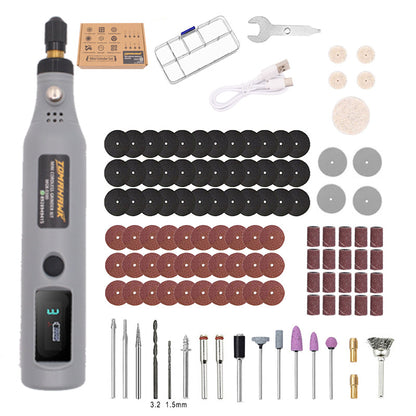Cordless Electric Mini Drill Grinder Set - Variable Speed. Gray - MGK-0300