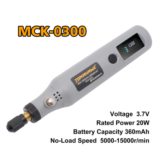 Cordless Electric Mini Drill Grinder Set - Variable Speed. Gray - MGK-0300