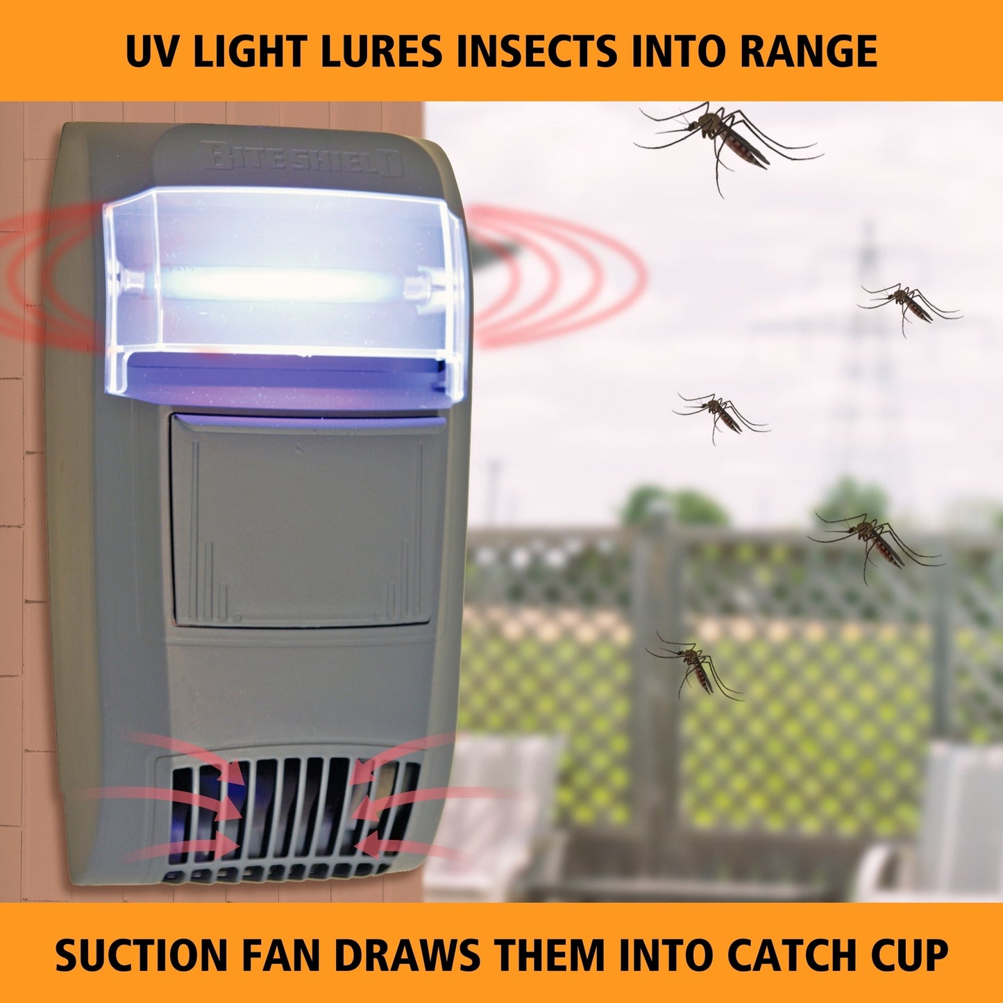 Bite Shield Wall Mount Insect Trap. AC-Powered. Lures Flying Insects