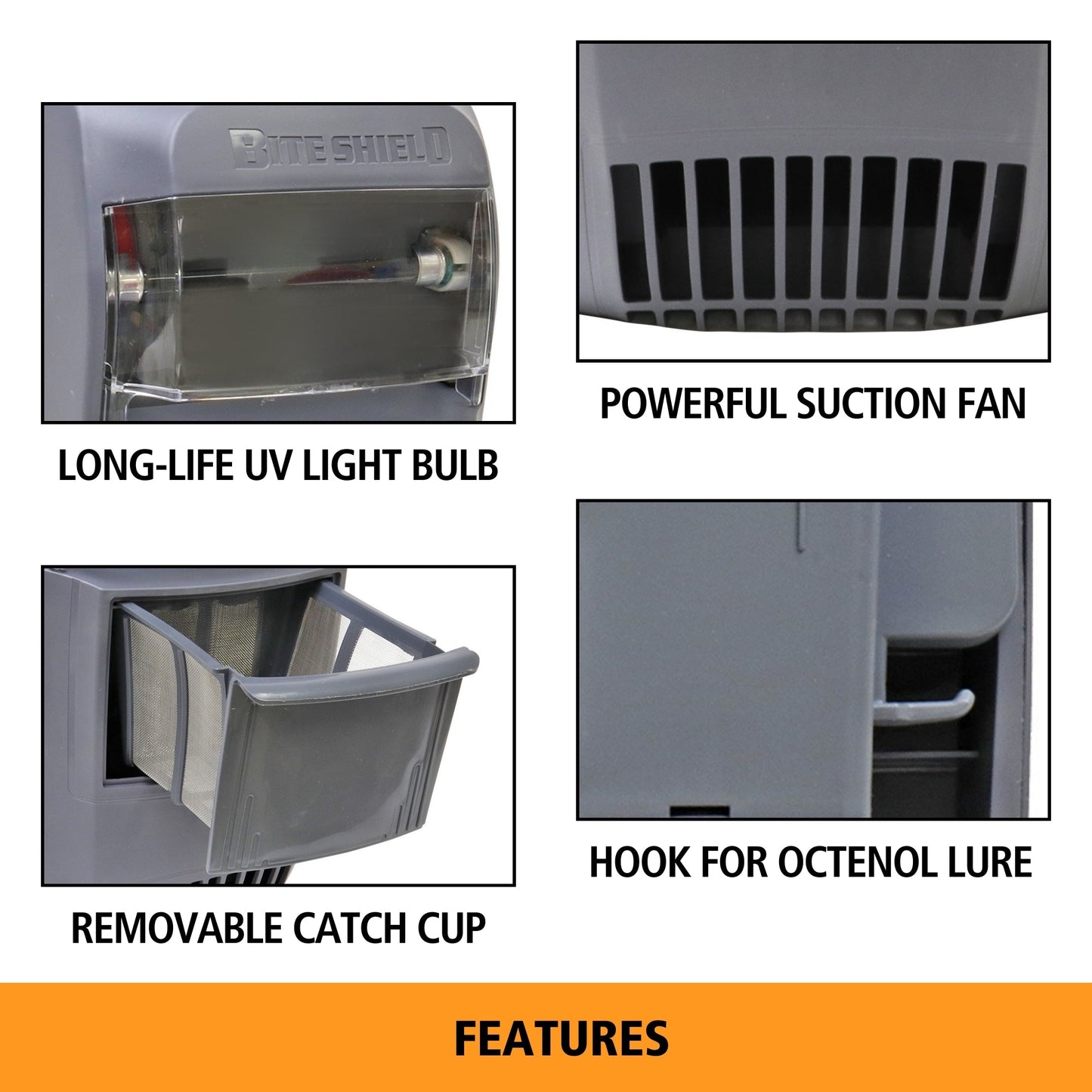 Bite Shield Wall Mount Insect Trap. AC-Powered. Lures Flying Insects