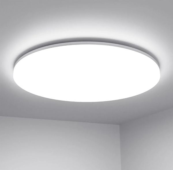 48W LED Bathroom Ceiling Light – IP54 Waterproof Flush Mount Ceiling Light. 4230 Lumens. 6000K Daylight White. Large Round LED Ceiling Lamp for Bathroom. Kitchen. Bedroom. Living Room. Hallway & Office