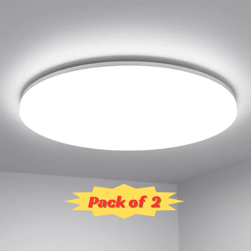 48W LED Bathroom Ceiling Light – IP54 Waterproof Flush Mount Ceiling Light. 4230 Lumens. 6000K Daylight White. Large Round LED Ceiling Lamp for Bathroom. Kitchen. Bedroom. Living Room. Hallway & Office