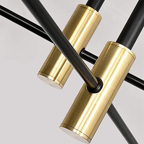 4 Light Nordic Sputnik Chandelier – Black & Gold Semi-Flush Mount Ceiling Light with E27 Base for Living Room. Bedroom. Kitchen
