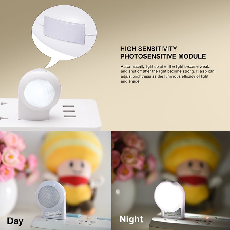4 Pack Mini Kids Cute Motion Sensor LED Plug In Night Lights