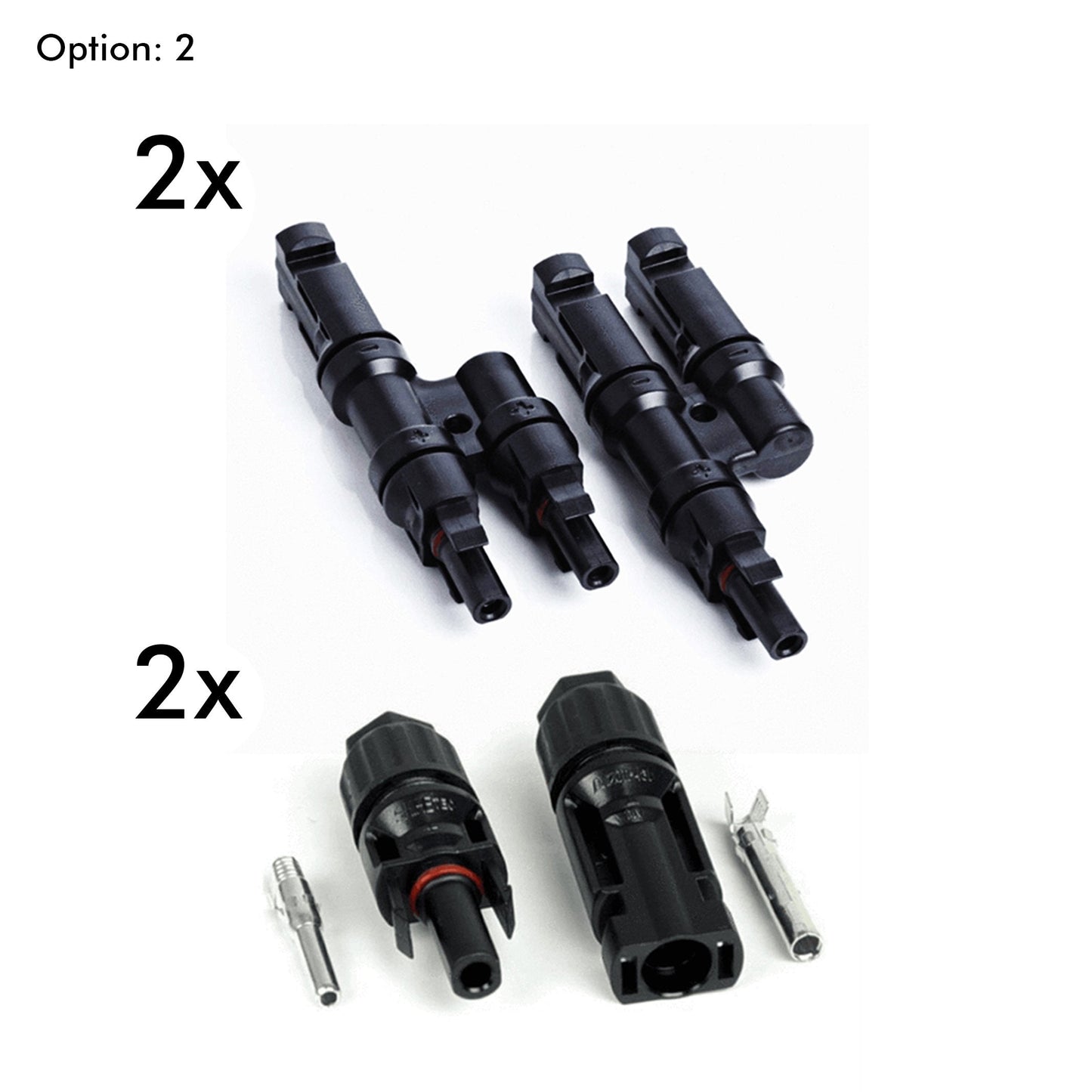 3 Panel MC4 Connectors pair. 3 Wire In. 1 Wire Out