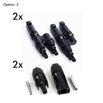 3 Panel MC4 Connectors pair. 3 Wire In. 1 Wire Out