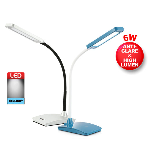 PowerPac LED Desk Lamp. children learning Table Lamp (PP1308) White