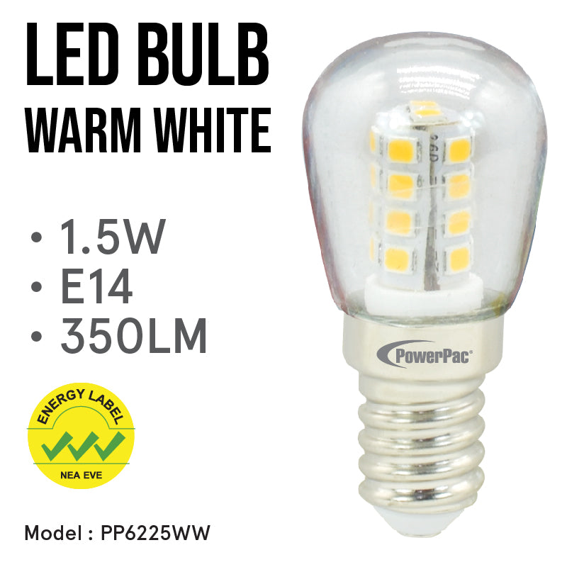 PowerPac LED Bulb. Pygmy Bulb 1.5W E14 Warm White (PP6225WW)