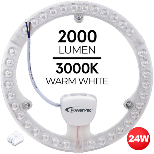 PowerPac LED Ceiling Lamp. Round Light. Circular Tube  24 Watts Warm white (PPC240WW)