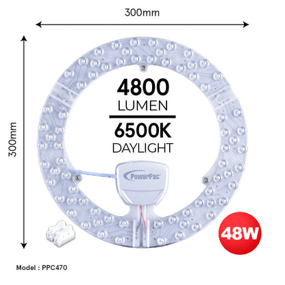 PowerPac LED Ceiling light Ceiling Lamp. Round Light 47 Watts Daylight (PPC470)