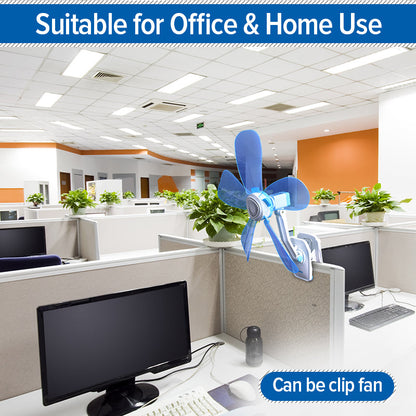 PowerPac 6 Clip/Table/Wall Fan – 5 Flexible Blades. Strong Airflow. Adjustable Tilt. PPC603A