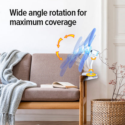 PowerPac 6 Clip/Table/Wall Fan – 5 Flexible Blades. Strong Airflow. Adjustable Tilt. PPC603A