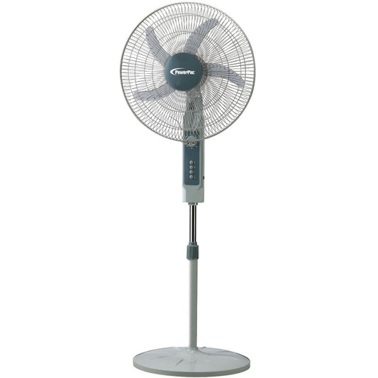 PowerPac 18 Stand Fan – Strong Airflow. Adjustable Tilt & Height. Oscillation. Timer. Durable. Energy-saving. 3-Speed. white. PPFS70