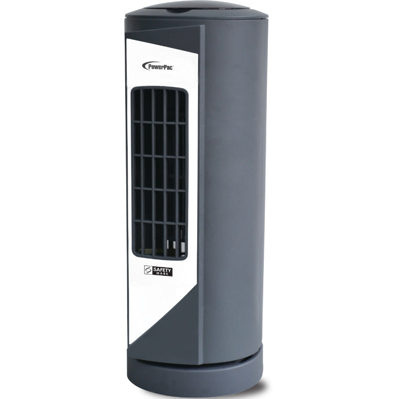 PowerPac 10 Tower Fan – Desk Fan. Oscillation. Portable. Compact. Energy-saving. Thermal protection. 3-Speed. grey. PPTF10
