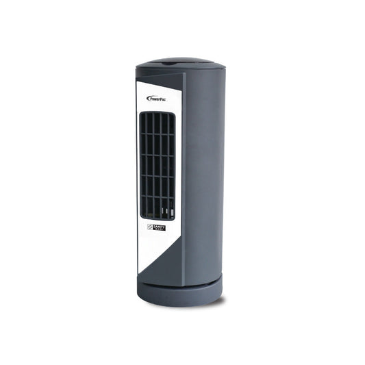 PowerPac 10 Tower Fan – Desk Fan. Oscillation. Portable. Compact. Energy-saving. Thermal protection. 3-Speed. grey. PPTF10