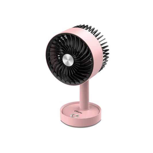 PowerPac 5 Table Fan – USB. Rechargeable. Portable Wireless. Adjustable Tilt. LED lights. Sturdy. 3-Speed. pink. PPUF230