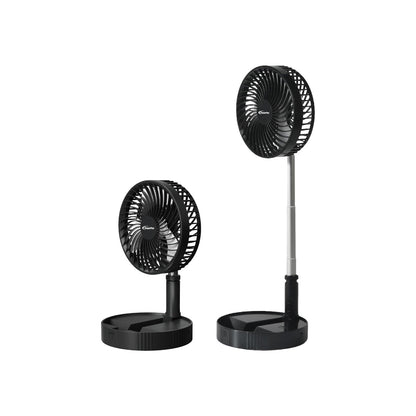 PowerPac 8 Foldable Stand/Table Fan – USB. Rechargeable. Portable Wireless. Adjustable Tilt & Height. 4-Speed. black. PPUF234