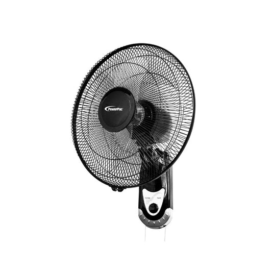 PowerPac 16 Wall Fan – Adjustable Tilt. Wide Oscillation. Safe & Easy Installation. Thermal Protection. 3-Speed. black. PPWF40