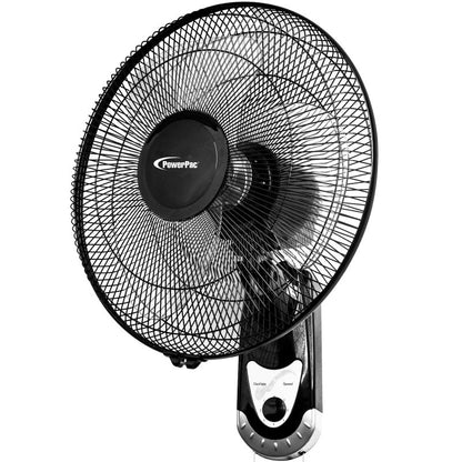 PowerPac 16 Wall Fan – Adjustable Tilt. Wide Oscillation. Safe & Easy Installation. Thermal Protection. 3-Speed. black. PPWF40