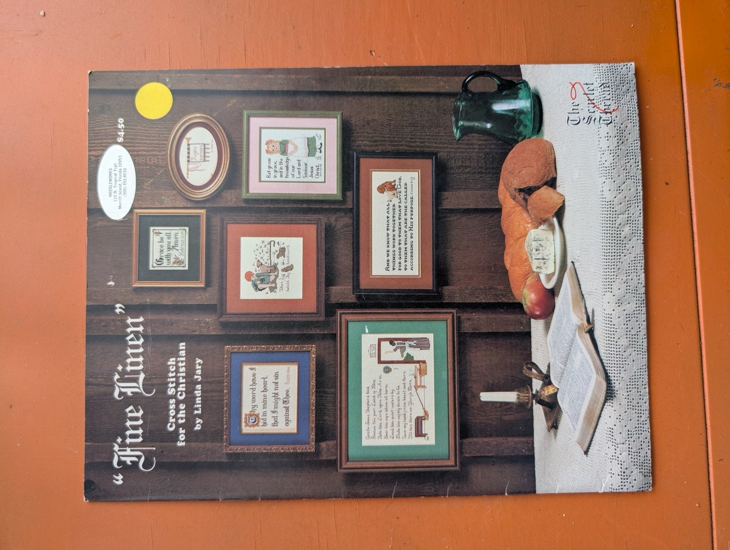 A Fine Linen cross stitch for the Christian by Linda Bary (Crafts. Cross-Stitch. c. 1980s. Christian cross stitch. scripture patterns. Linda Bary. religious crafts. fine linen)