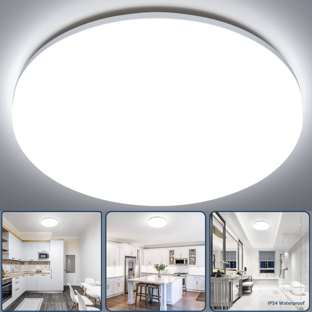 36W Modern Flush Ceiling lights. 4200LM 4000K Natural White. 240W Equivalent. Waterproof IP44 Modern Flush Ceiling Lights for Living Room.Bedroom. Kitchen. Bathroom. Porch