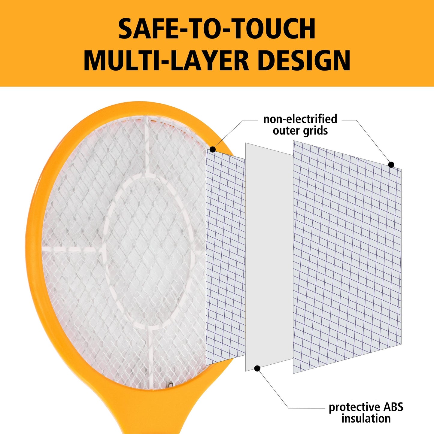 Bite Shield Racket Zapper | Electronic Insect Killer | Indoor/Outdoor