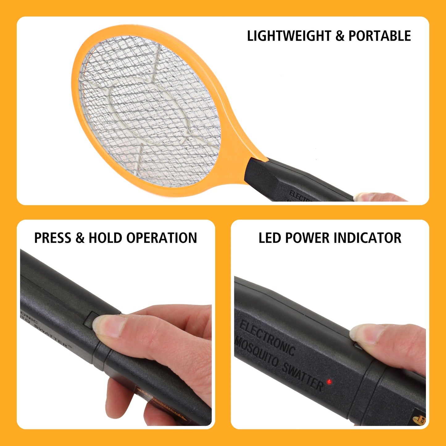 Bite Shield Racket Zapper | Electronic Insect Killer | Indoor/Outdoor
