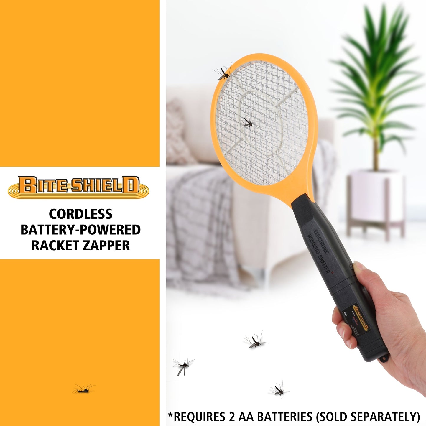 Bite Shield Racket Zapper | Electronic Insect Killer | Indoor/Outdoor