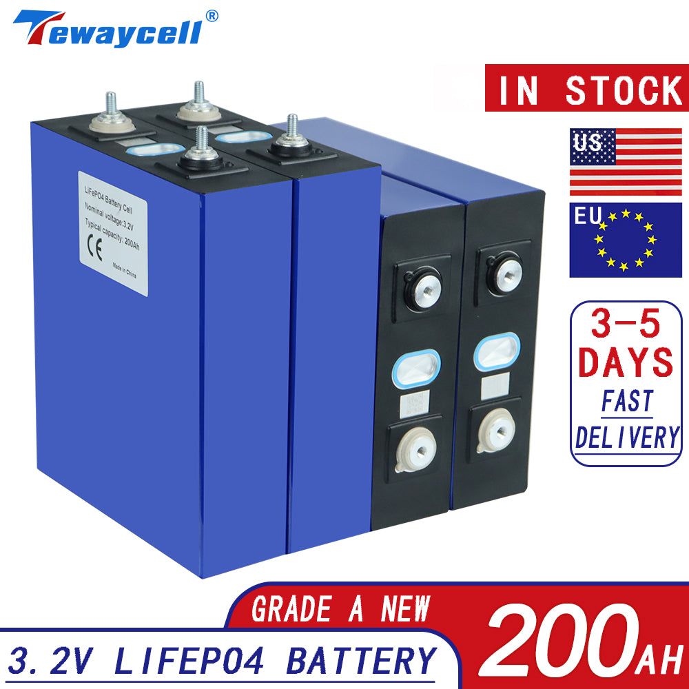DE Stock 3.2V 200Ah Lifepo4 Rechargable Battery Grade A Lithium Iron Phosphate RV PV Solar Power 3-7 Days Delivery EU Tax Free