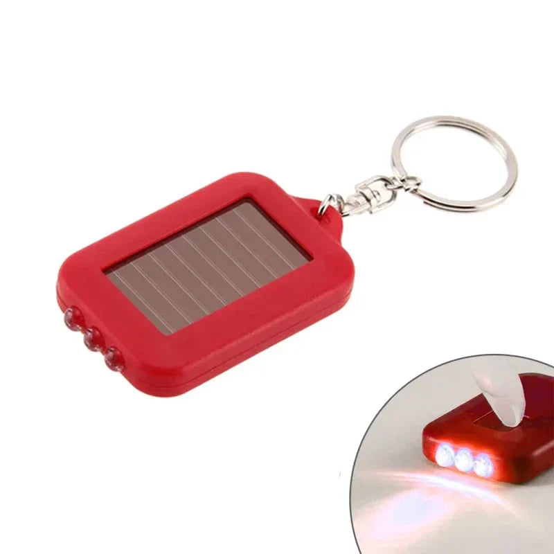 Portable LED Keychain Solar Flashlight | Mini Self-Defense Torch for Outdoor Hiking
