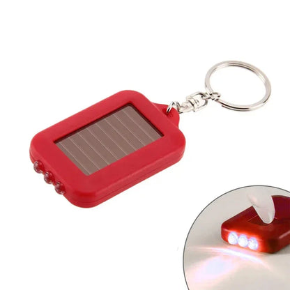 Portable LED Keychain Solar Flashlight | Mini Self-Defense Torch for Outdoor Hiking