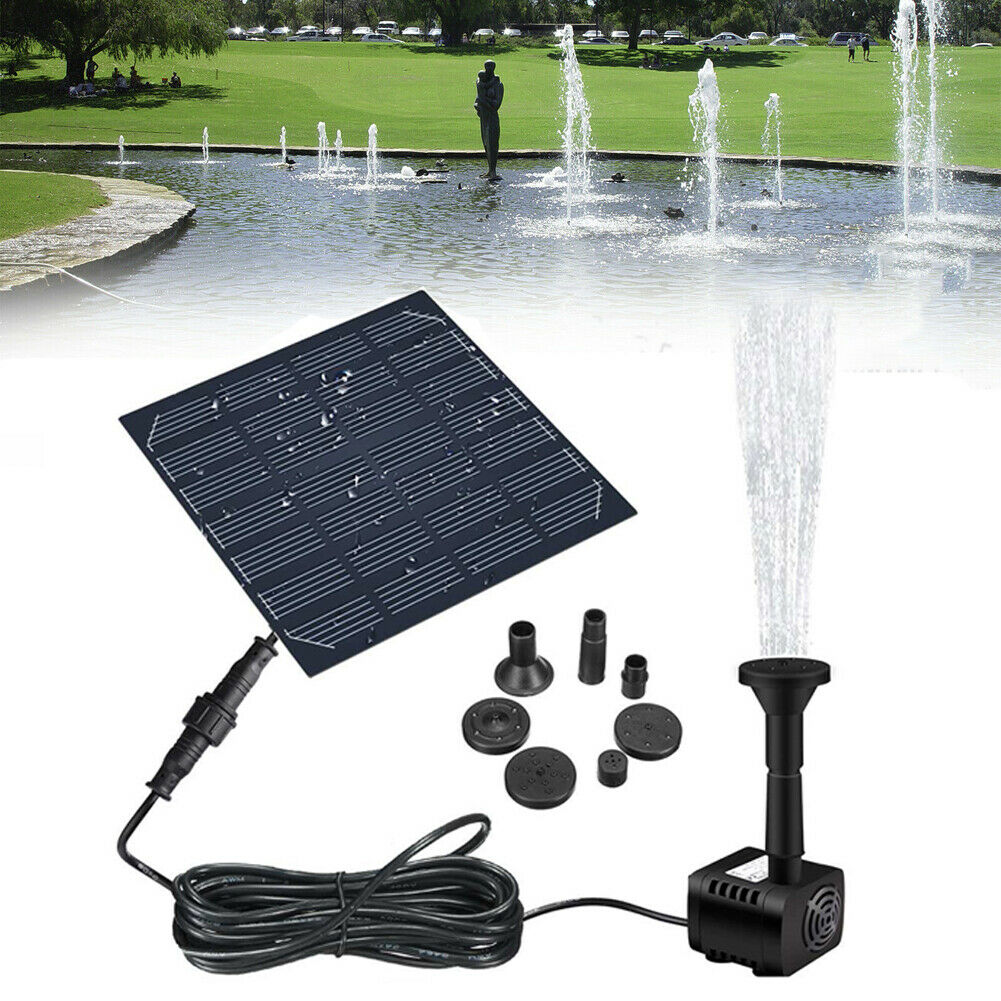 Solar Panel Powered Water Fountain Pool Pond Garden Water Sprinkler Sprayer with Water Pump &amp Spray Heads Aquarium fountain