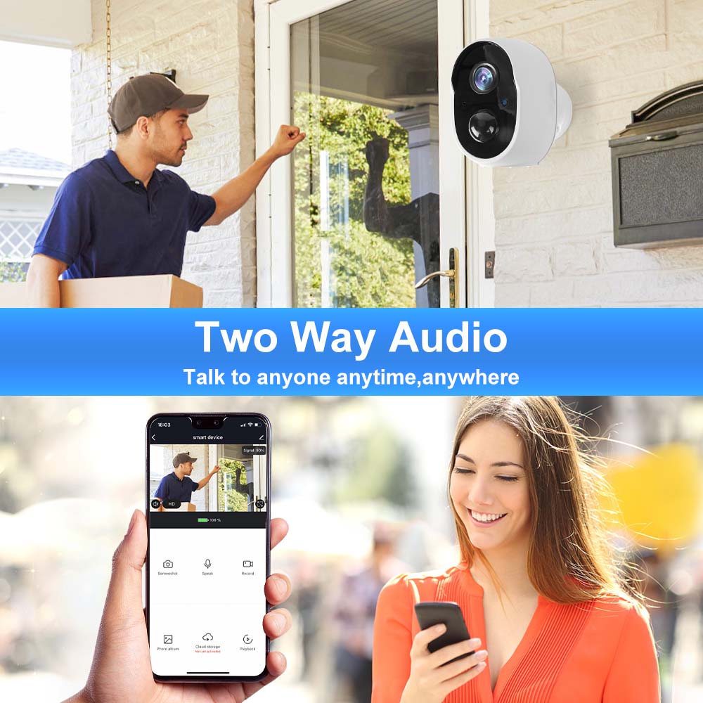 3MP Tuya Smart Life 5200/9000mAh Rechargeable Battery Solar Outdoor WIFI IP65 1080P Surveillance Security Siren Camera