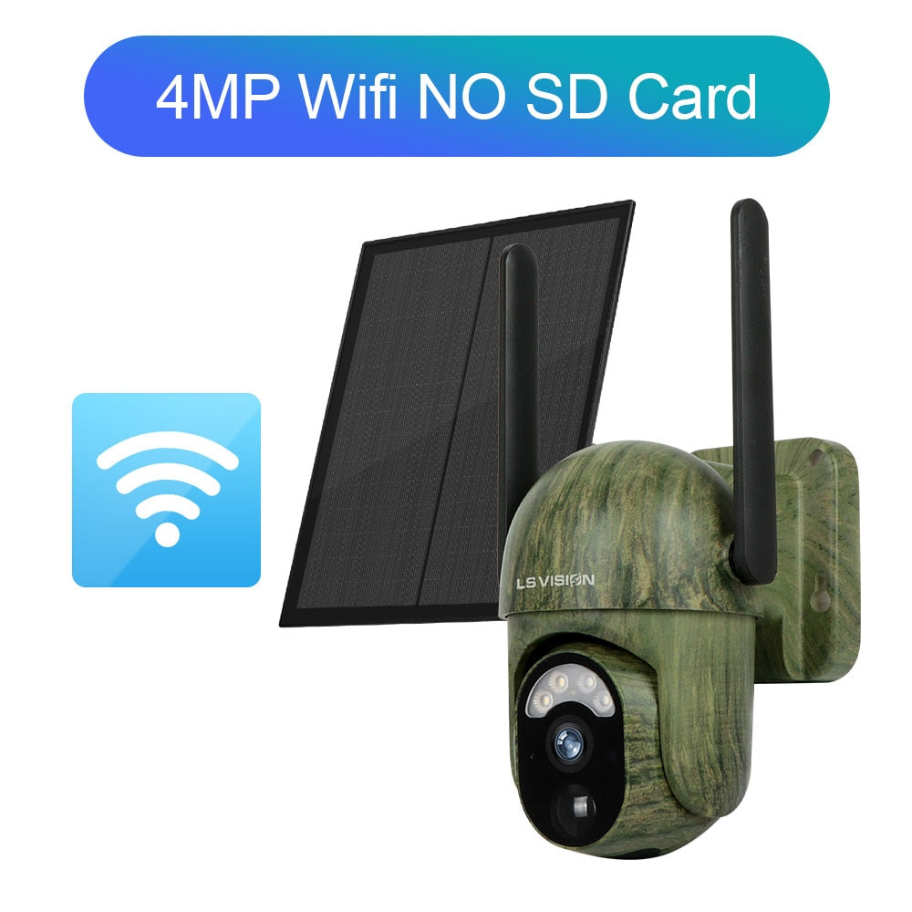 LS VISION LS-WS16M Solar Camera - 4MP 4G Solar Security Camera Wireless Outdoor WiFi Human/Animal Detection 2-Way Talk IP66 Waterproof Wildlife Camera
