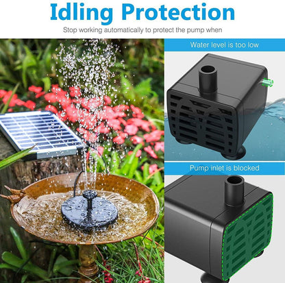12V Solar Panel Charging Water Pump Set - For Submersible Electric Use In Rockery Fish Pond Garden Fountain Decoration Fish Pond