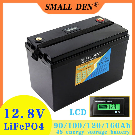 12V 160Ah 120Ah 100Ah 90Ah LiFePO4 battery For 12.8V RV Campers Golf Cart Off-Road Off-grid Solar Wind batteries / 14.6v charger