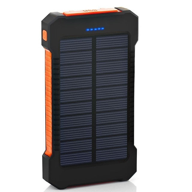 Solar Power Bank Waterproof 50000mAh Solar Charger USB Ports External Charger Powerbank for Xiaomi 5S Smartphone with LED Light