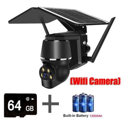 4G 5MP Outdoor Solar Panel Camara - Vigilancia WiFi Surveillance Camera Security Protection CCTV 360 PTZ Motion Detection Smart