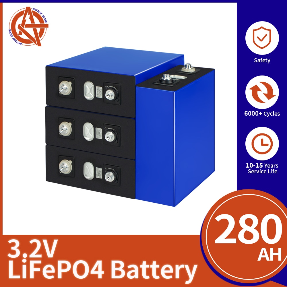 Lifepo4 280Ah 3.2V lifepo4 batteries Rechargeable lithium iron phosphate Solar Battery Suitable For Golf Carts Boats RV EV