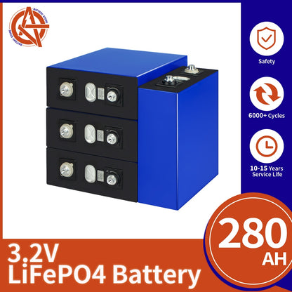 Lifepo4 280Ah 3.2V lifepo4 batteries Rechargeable lithium iron phosphate Solar Battery Suitable For Golf Carts Boats RV EV