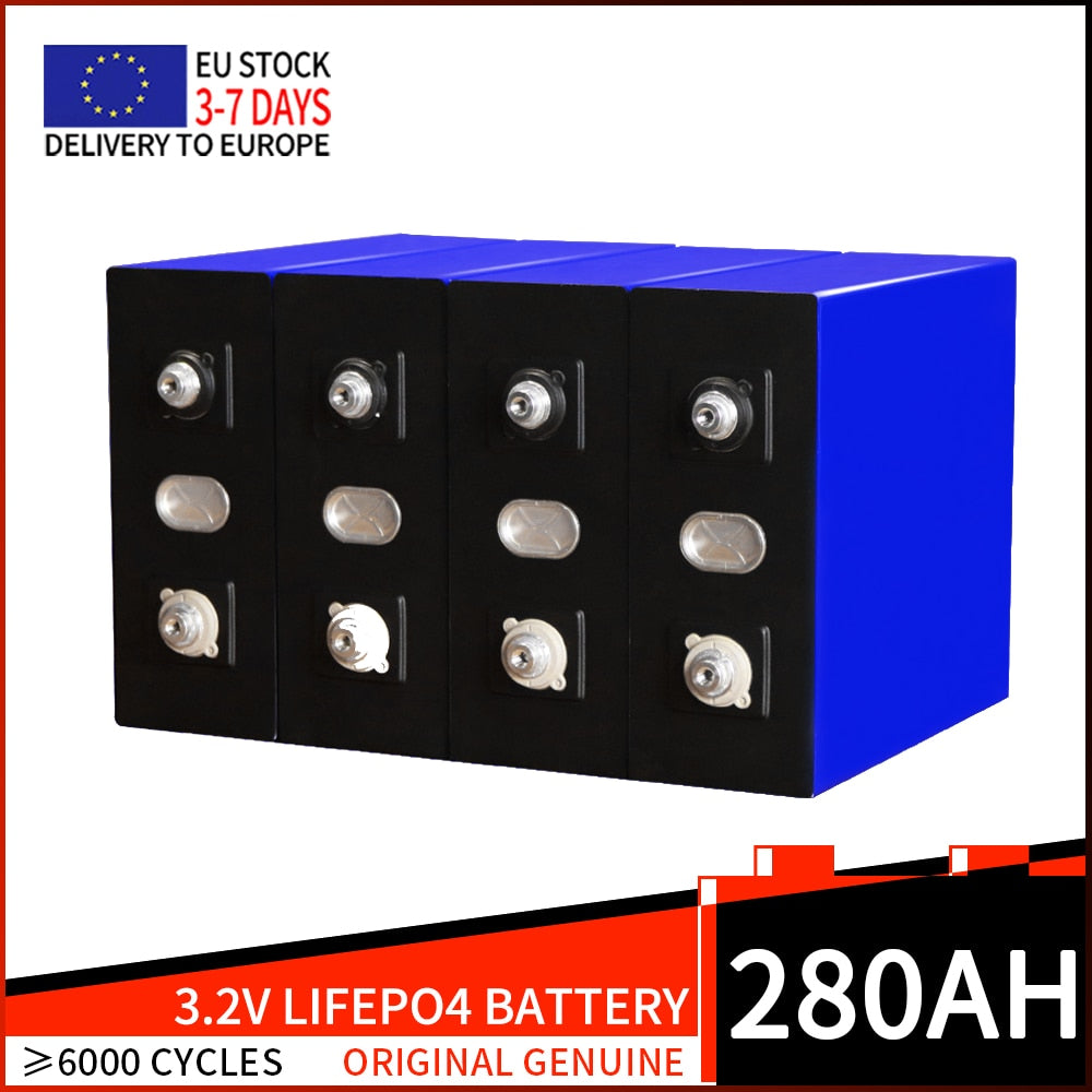 Lifepo4 Battery 280AH Rechargeable Lithium iron phosphate Cell DIY 12V 24V 48V Solar Batteri For RV Vans Campers EV  RV Boats