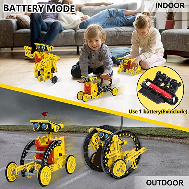 12 in 1 Science Experiment Solar Robot Toy - DIY Building Powered Learning Tool Education Robots Technological Gadgets Kit for Kid